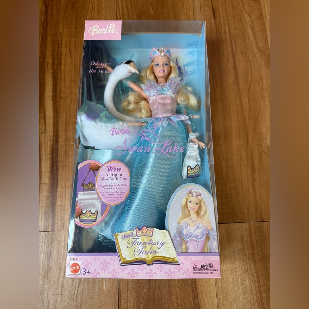 2003 Barbie Swan Lake Doll in Pink and Blue Gown